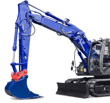 синий ескаватор