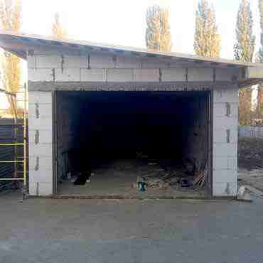 Кладка гаража из газобетона (с. Самаровка)