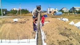 Заливка бетонного фундамента