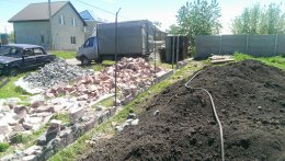 Кладка каменного забора из бута (с. Александровка)