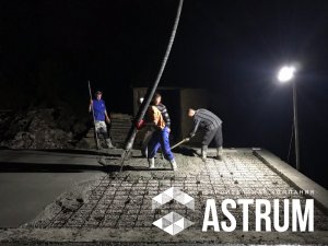 работа с бетоном ночью